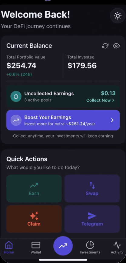 Portfolio value and uncollected earnings