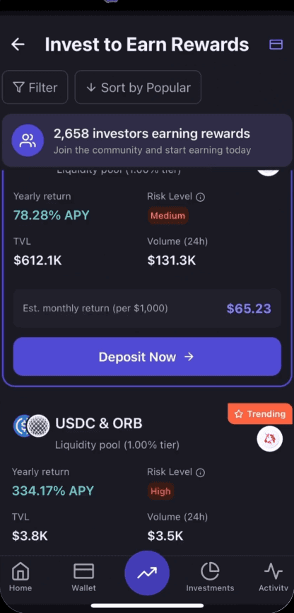 EtherHub pool list